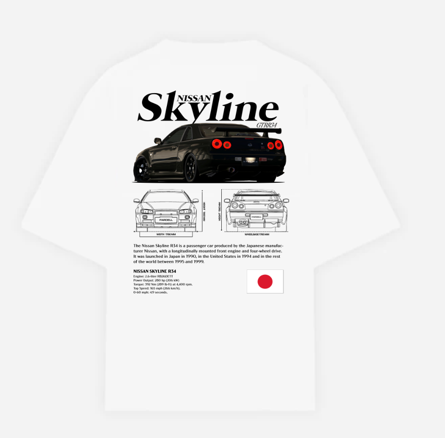 Camiseta Nissan Skyline R34 - Nano Club