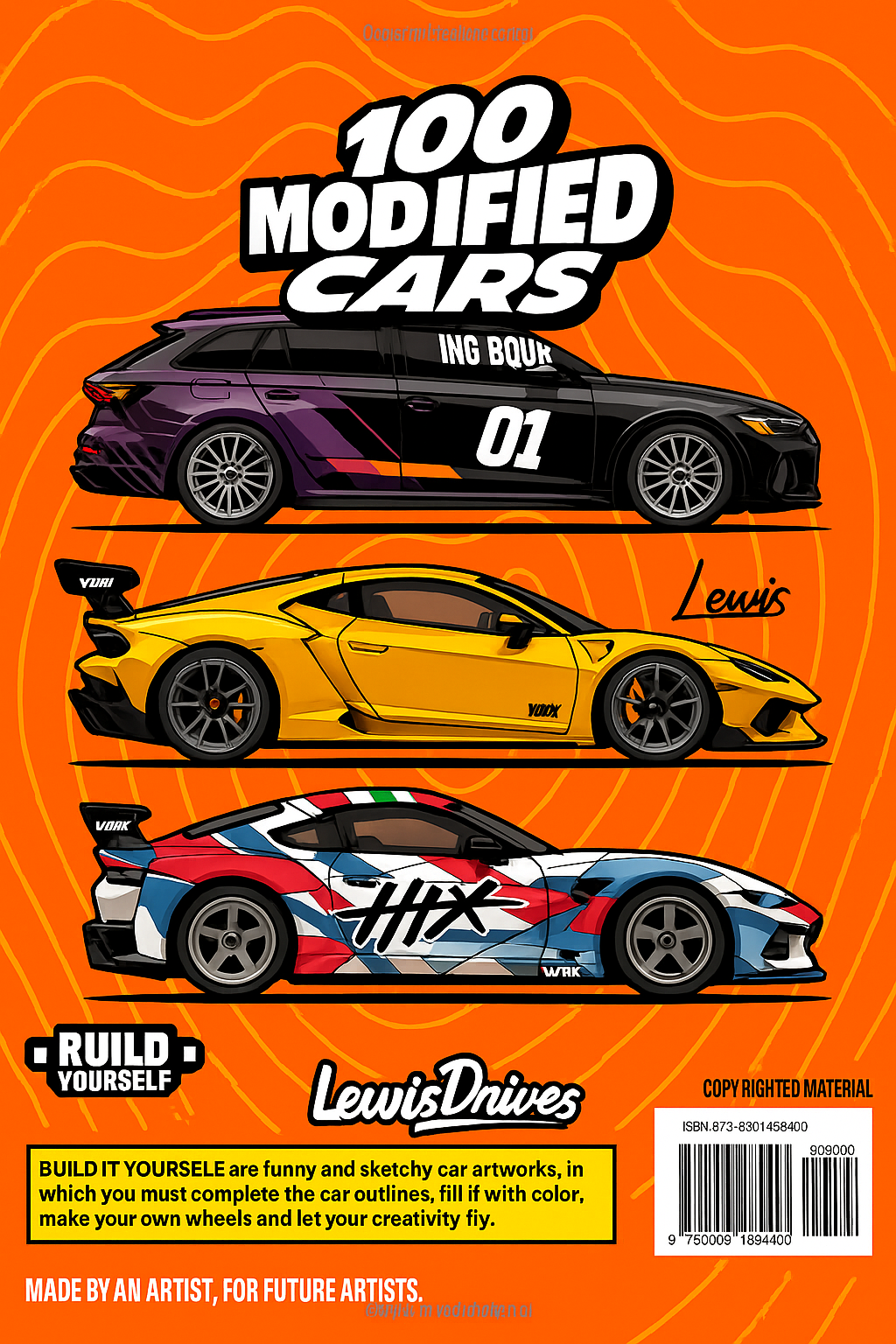 Libro De Colorear 100 Coches Modificados